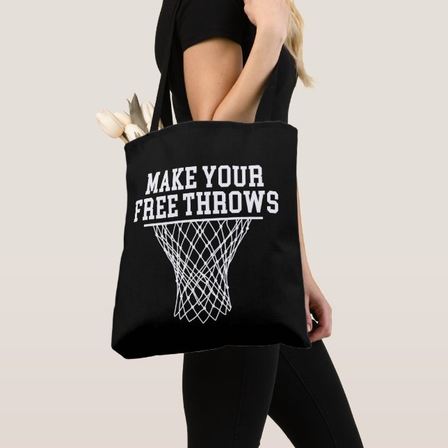 Tote Bag Faites de vos jetons gratuits Joueur de basket Vin (De près)