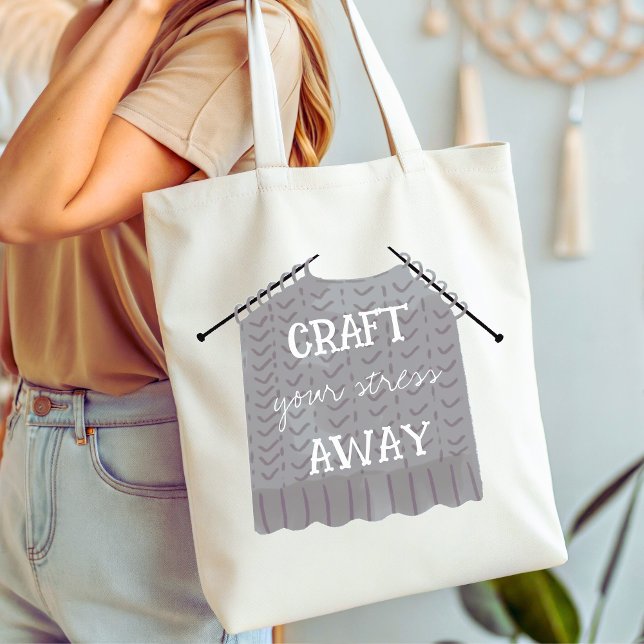 Tote Bag Faites disparaître votre stress Drôle (Craft your stress away funny tote bag)