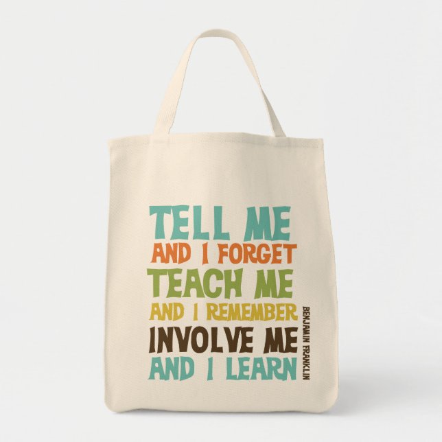 Tote Bag Faites- participermoi citation inspirée (Devant)