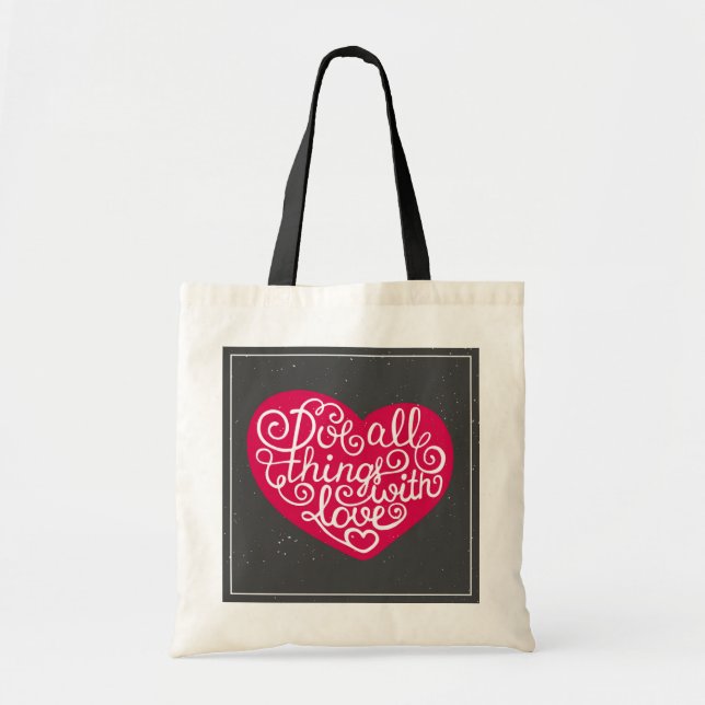Tote Bag Faites tout les choses avec le rouge d'amour (Devant)