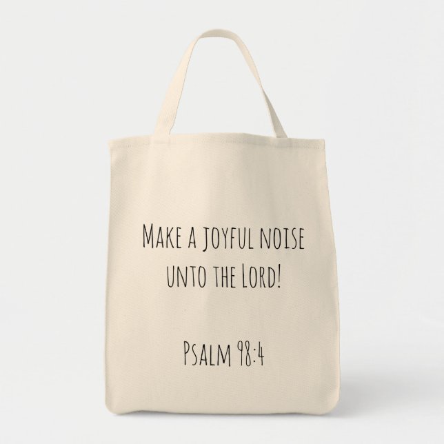Tote Bag Faites un Joyful Noise Psalm 98 Christian (Devant)