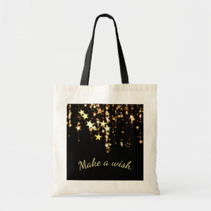 Tote Bag Faites un souhait sur les étoiles en baisse d'or