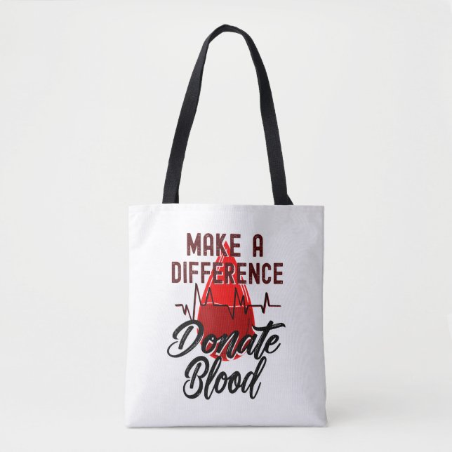 Tote Bag Faites une différence, donnez du sang (Devant)