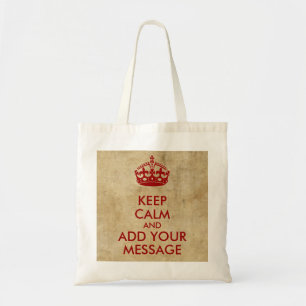 Tote Bag Faites vos propres garder le rouge calme sur le