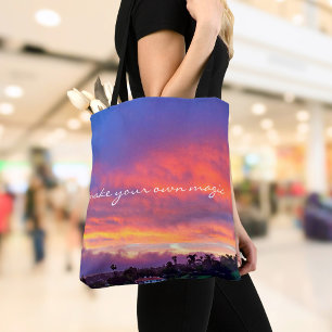 Tote Bag Faites votre propre citation magique Coucher de so