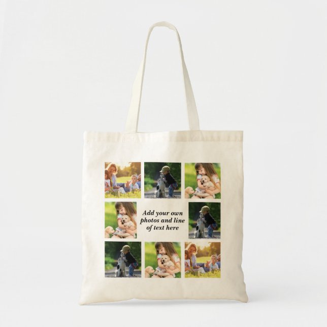 Tote Bag Faites votre propre collage photo et texte (Devant)