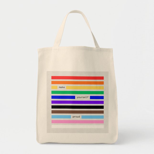 Tote Bag Faites-vous Fier Arc-en-ciel Caviardage Fierté 202 (Devant)