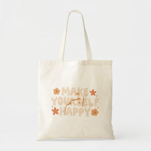 Tote Bag Faites-vous plaisir sourire en arabe design floral