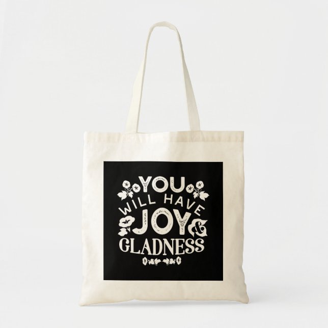 Tote Bag Faith and Happiness – Joy and Gladness Quotes (Devant)