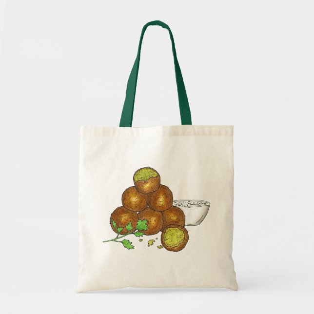 Tote Bag Falafel Balls Moyen-Orient pois chiches égyptien (Devant)