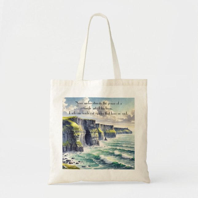 Tote Bag Falaises de Moher, Irlande & Citation (Devant)