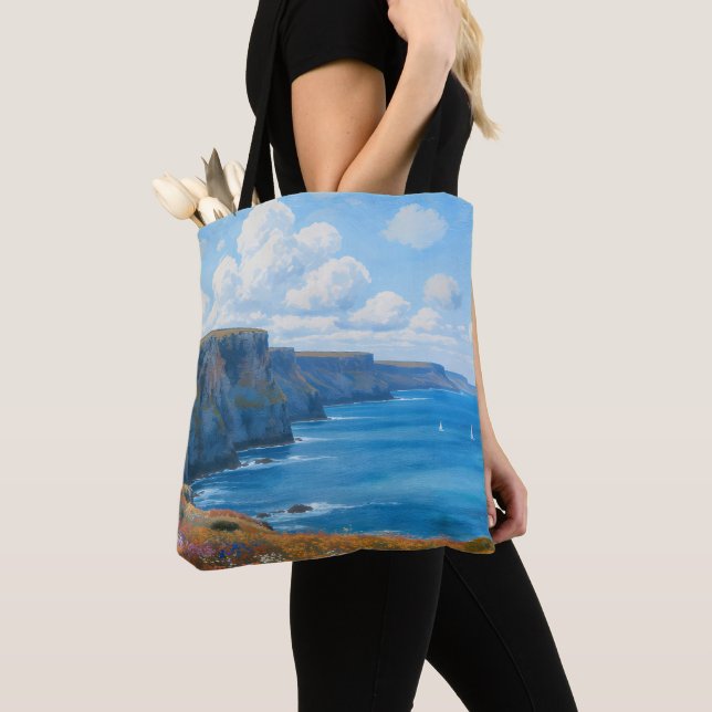 Tote Bag "Falaises d'Endless Horizon" - Un paysage marin ga (De près)