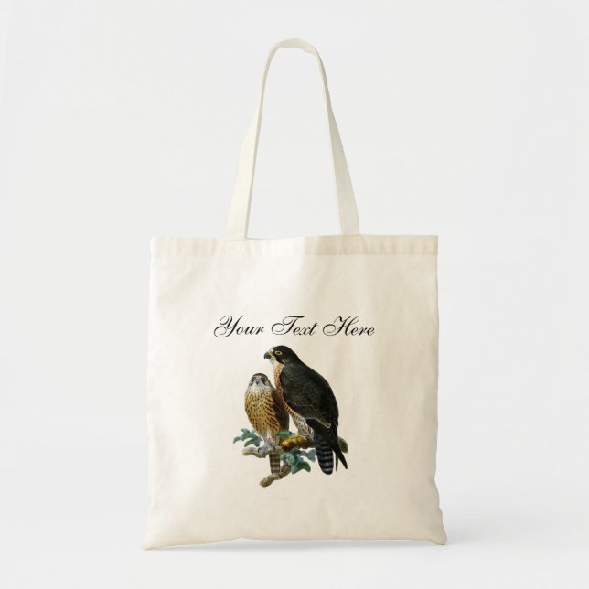Tote Bag Falcons stylisés vintages sur la branche (Devant)