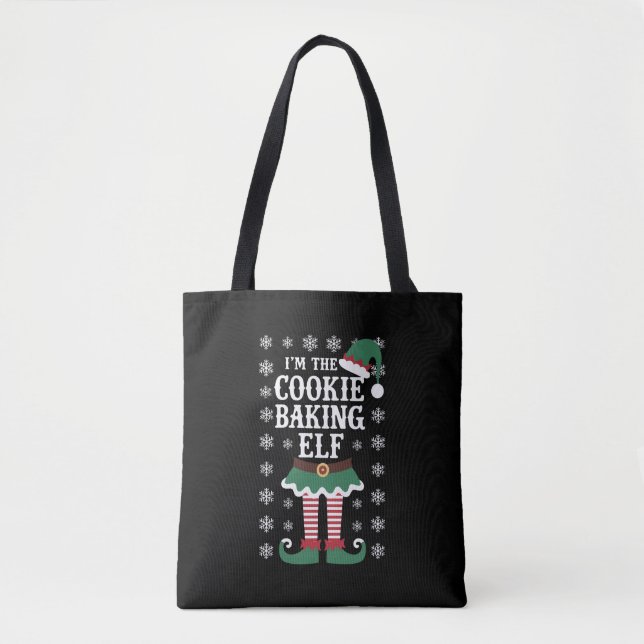 Tote Bag Famille Correspondant Le Cookie Baking Elf Noël (Devant)