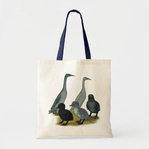 Tote Bag Famille de canards coureurs bleus