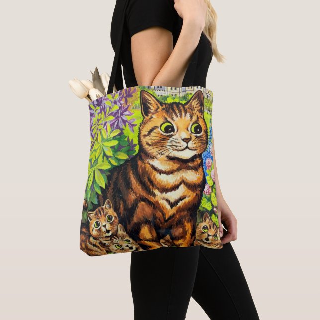 Tote Bag Famille de Chats dans un jardin, Louis Wain (De près)