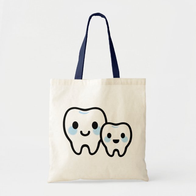Tote Bag Famille de dents mignonnes – Conception de parent  (Devant)