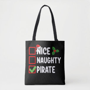 Tote Bag Famille de pirate mignonne méchante liste de Noël