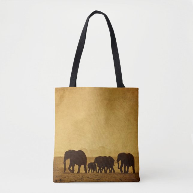 Tote Bag Famille d'éléphant (Devant)