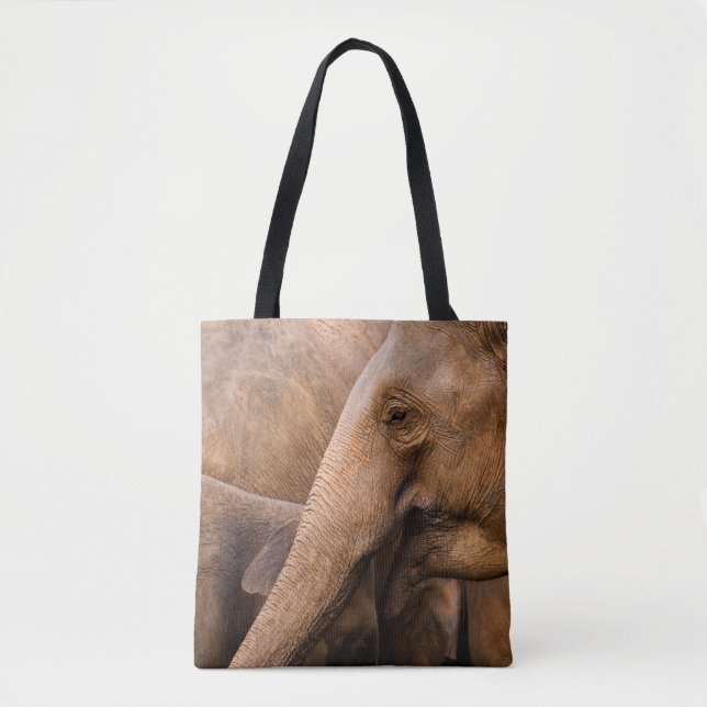 Tote Bag Famille des éléphants : Faune majestueuse (Devant)