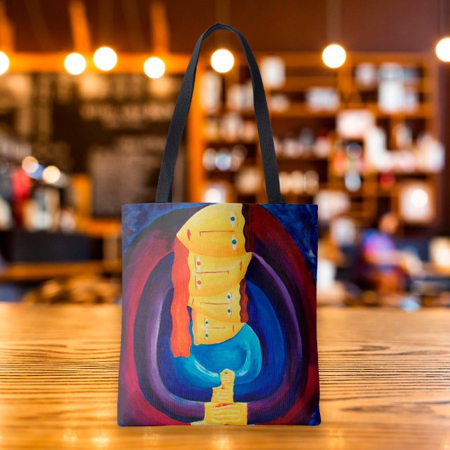 Tote Bag Famille Ensemble Portrait Peinture moderne Art (Créateur téléchargé)