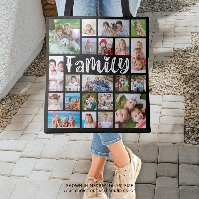 Tote Bag FAMILLE moderne 21 Photo Collage Couleur personnal (Créateur téléchargé)