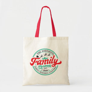 Tote Bag Famille personnalisée Groupe de Noël Nom correspon