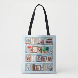 Tote Bag Famille Photo Collage Beach Librairie personnalisé