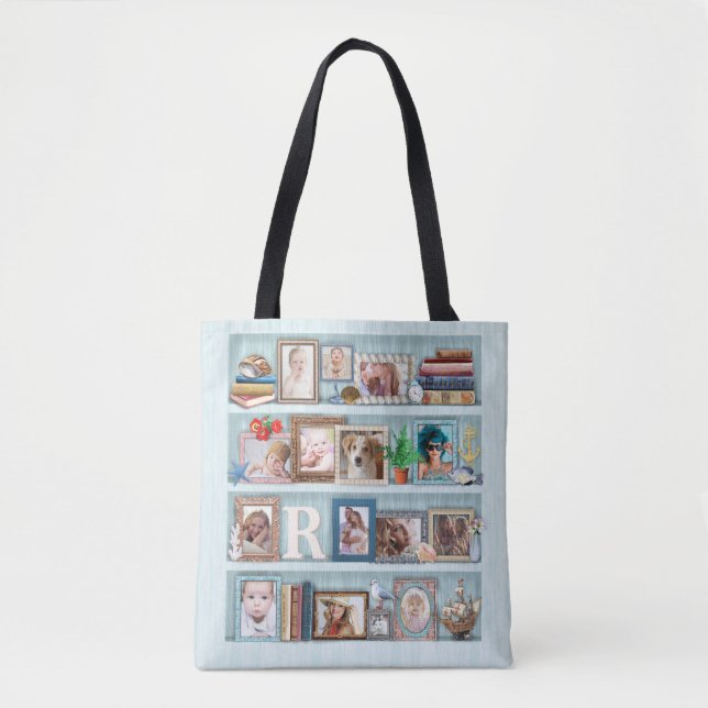 Tote Bag Famille Photo Collage Beach Librairie personnalisé (Devant)