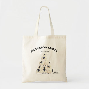 Tote Bag Famille Réunion Collecte Amusants Mouton Noir Blan