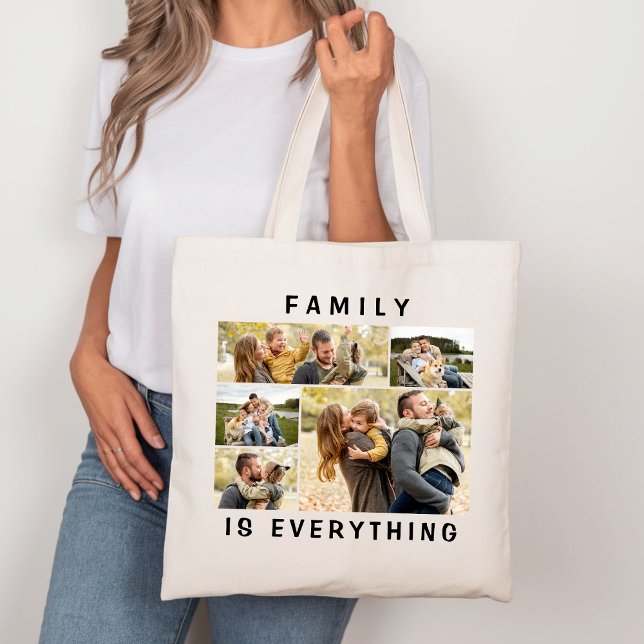 Tote Bag Family is Everything 5 Photo Family (Créateur téléchargé)