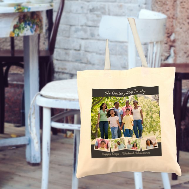 Tote Bag Family Photo Collage with ZigZag Photo Strip (Créateur téléchargé)