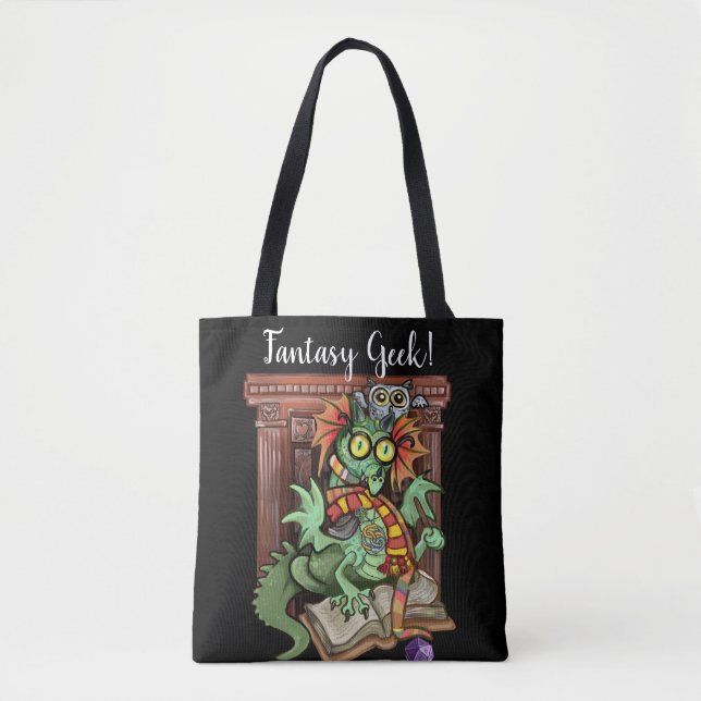 Tote Bag Fan Dragon "Geek Imaginaire !" (Devant)