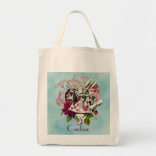 Tote Bag Fancy Wonderland White Rabbit Personnalisé