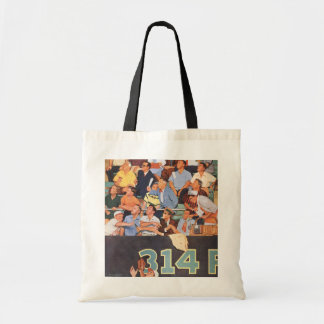 Tote Bag Fans de baseball vintage regardant un match