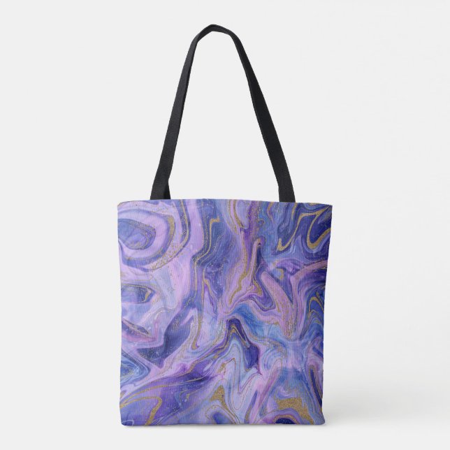 Tote Bag Fantaisie Aquarelle Marbrée de Barbe à Papa Ethéré (Dos)