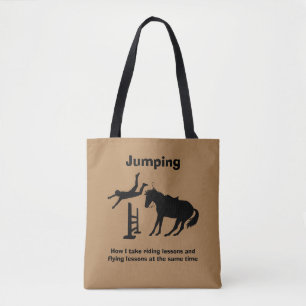Tote Bag Fantaisie Cheval sauter Humour en chute libre
