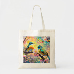 Tote Bag Fantaisie de fleurs de cerisier au lever du soleil