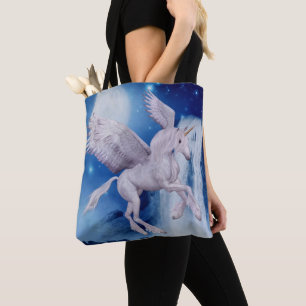Tote Bag Fantaisie de licorne volante cascade cheval d'art