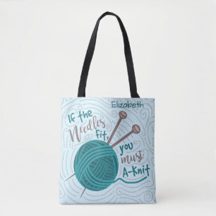 Tote Bag Fantaisie de Tricot Ajouter un nom