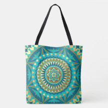 Fantaisie Mandala Bleu Or