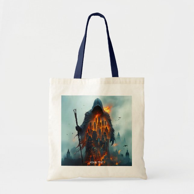 Tote Bag Fantastique Cité de Feu de Magicien Mignon (Devant)
