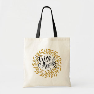 Tote Bag Fantastique Remercier Texte Avec Wreath Or