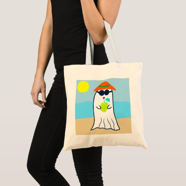 Tote Bag Fantôme d'été éffrayant sur la plage (Devant (produit))