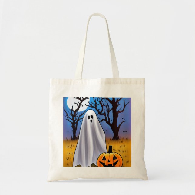 Tote Bag Fantôme d'Halloween (Devant)