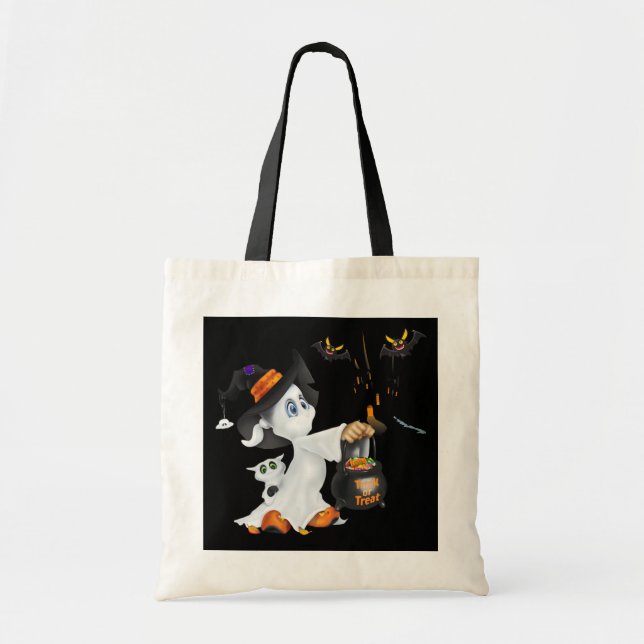 Tote Bag Fantôme d'Halloween (Devant)