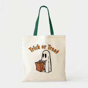 Tote Bag Fantôme d'Halloween avec Sac-Trac ou traitement