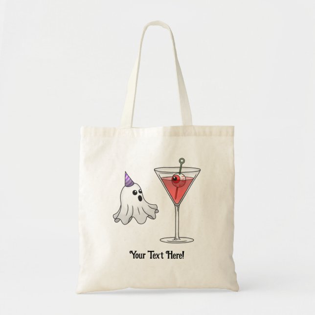 Tote Bag Fantôme d'Halloween et cocktail effrayant  (Devant)
