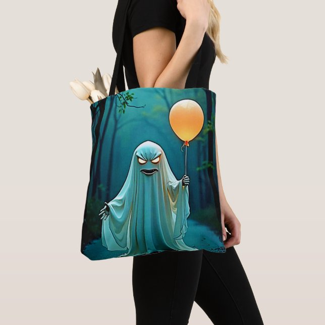 Tote Bag Fantôme éffrayant avec Eerie Balloon (De près)