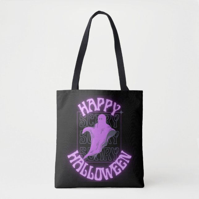 Tote Bag Fantôme effrayant Happy Hallowen (Devant)